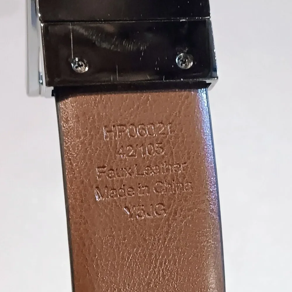 Perry Ellis Portfolio Reversible Dress Belt-Size 42-Faux Leather-Black/Brown